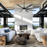 72-Inch Modern Ceiling Fan with Remote, Reversible Powerful DC Motor, 8 Aluminum Blades, 6-Speed, Dual Downrods(7“&24”), LED Light Kit with 3 Color Temps(3000K/4500K/6000K), Black/Gold Black/White/Gold White Finish for Large Room